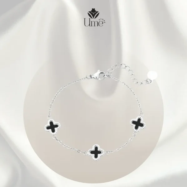 Lắc chân charm cỏ 4 lá đen may mắn - Ume Store