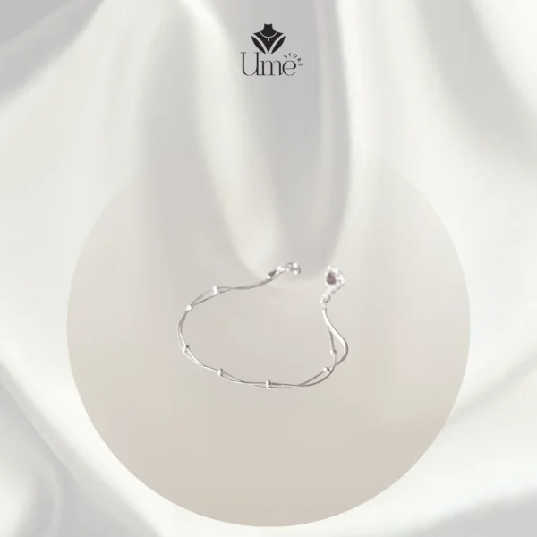 Lắc chân hai tầng phối bi tròn - Ume Store