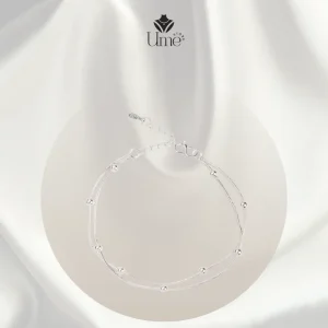Lắc chân hai tầng phối bi tròn - Ume Store