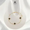 Lắc chân charm cỏ 4 lá đen may mắn - Ume Store