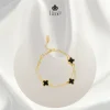 Lắc chân charm cỏ 4 lá đen may mắn - Ume Store